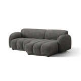 Treviso 3-Sitzer Ecksofa rechts aus Bouclé in Dunkelgrau meliert (Miles Charcoal), 216x148 cm von Ferrani Interiors – Bild 4