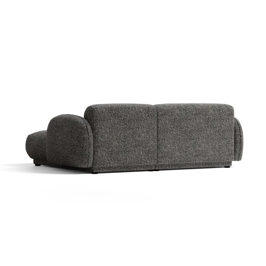 Treviso 3-Sitzer Ecksofa rechts aus Bouclé in Dunkelgrau meliert (Miles Charcoal), 216x148 cm von Ferrani Interiors – Bild 5
