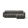 Treviso 3-Sitzer Ecksofa rechts aus Bouclé in Dunkelgrau meliert (Miles Charcoal), 244x148 cm von Ferrani Interiors – Bild 1