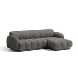 Treviso 3-Sitzer Ecksofa rechts aus Bouclé in Dunkelgrau meliert (Miles Charcoal), 244x148 cm von Ferrani Interiors – Bild 3
