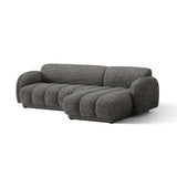 Treviso 3-Sitzer Ecksofa rechts aus Bouclé in Dunkelgrau meliert (Miles Charcoal), 244x148 cm von Ferrani Interiors – Bild 4