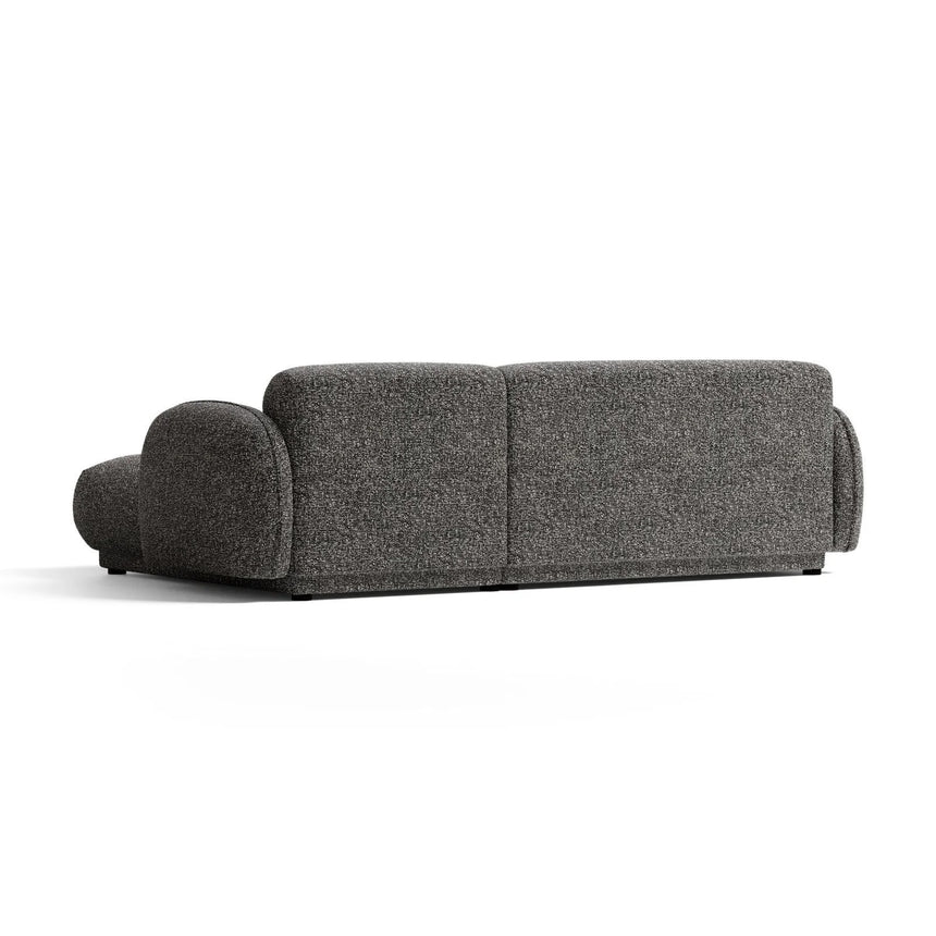 Treviso 3-Sitzer Ecksofa rechts aus Bouclé in Dunkelgrau meliert (Miles Charcoal), 244x148 cm von Ferrani Interiors – Bild 5
