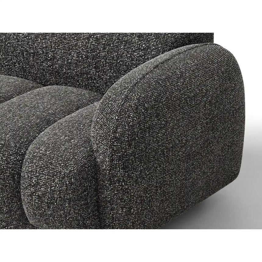 Treviso 3-Sitzer Ecksofa rechts aus Bouclé in Dunkelgrau meliert (Miles Charcoal), 244x148 cm von Ferrani Interiors – Bild 6