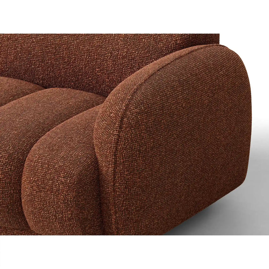 Treviso 3-Sitzer Ecksofa rechts aus Bouclé in Terrakotta (Miles Rust), 216x148 cm von Ferrani Interiors – Bild 6