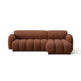 Treviso 3-Sitzer Ecksofa rechts aus Bouclé in Terrakotta (Miles Rust), 244x148 cm von Ferrani Interiors – Bild 1