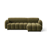 Treviso 3-Sitzer Ecksofa rechts aus Samt in Hellgrün (Casino Forest), 244x148 cm von Ferrani Interiors – Bild 1