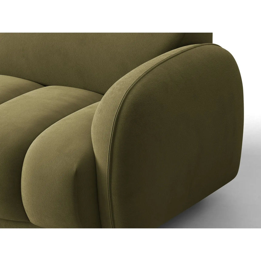 Treviso 3-Sitzer Ecksofa rechts aus Samt in Hellgrün (Casino Forest), 244x148 cm von Ferrani Interiors – Bild 6