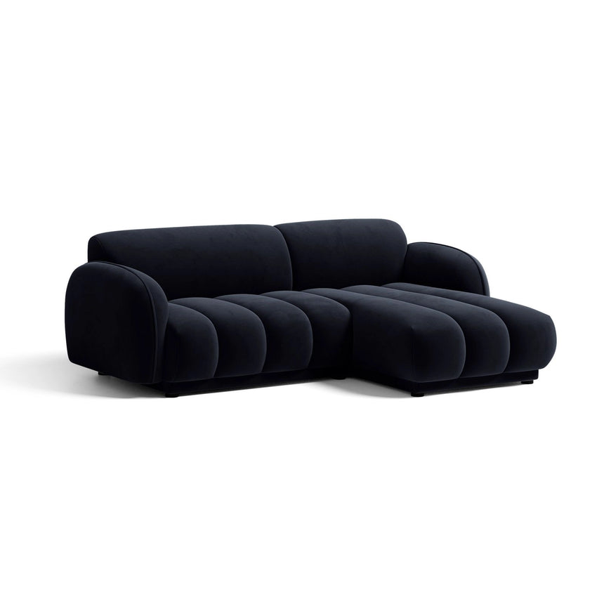 Treviso 3-Sitzer Ecksofa rechts aus Samt in Königsblau (Casino Deep Blue), 216x148 cm von Ferrani Interiors – Bild 3