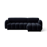 Treviso 3-Sitzer Ecksofa rechts aus Samt in Königsblau (Casino Deep Blue), 244x148 cm von Ferrani Interiors – Bild 1