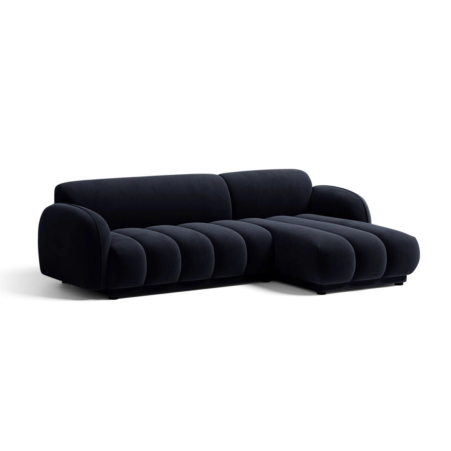 Treviso 3-Sitzer Ecksofa rechts aus Samt in Königsblau (Casino Deep Blue), 244x148 cm von Ferrani Interiors – Bild 3