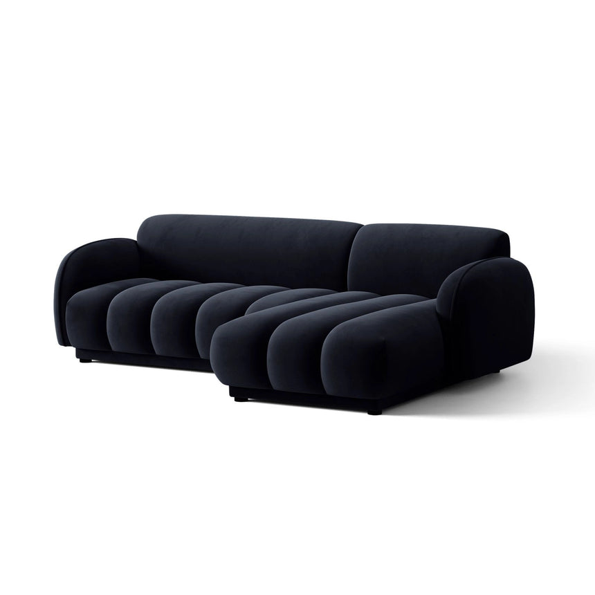 Treviso 3-Sitzer Ecksofa rechts aus Samt in Königsblau (Casino Deep Blue), 244x148 cm von Ferrani Interiors – Bild 4
