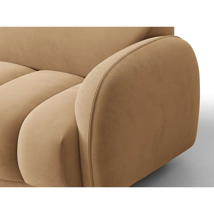 Treviso 3-Sitzer Ecksofa rechts aus Samt in Mandelbeige (Casino Lion), 216x148 cm von Ferrani Interiors – Bild 6