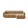 Treviso 3-Sitzer Ecksofa rechts aus Samt in Mandelbeige (Casino Lion), 244x148 cm von Ferrani Interiors – Bild 1