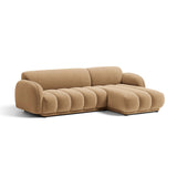 Treviso 3-Sitzer Ecksofa rechts aus Samt in Mandelbeige (Casino Lion), 244x148 cm von Ferrani Interiors – Bild 3