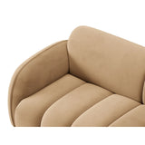 Treviso 3-Sitzer Ecksofa rechts aus Samt in Mandelbeige (Casino Lion), 244x148 cm von Ferrani Interiors – Bild 7