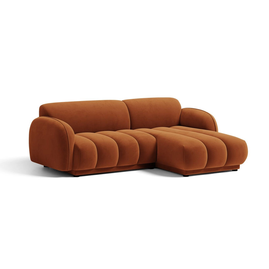 Treviso 3-Sitzer Ecksofa rechts aus Samt in Terrakotta (Casino Terracota), 216x148 cm von Ferrani Interiors – Bild 3