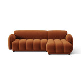 Treviso 3-Sitzer Ecksofa rechts aus Samt in Terrakotta (Casino Terracota), 244x148 cm von Ferrani Interiors – Bild 1
