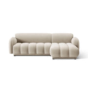 Treviso 3-Sitzer Ecksofa rechts aus Samt oder Boucle, 244x148 cm von Ferrani Interiors – Bild 1