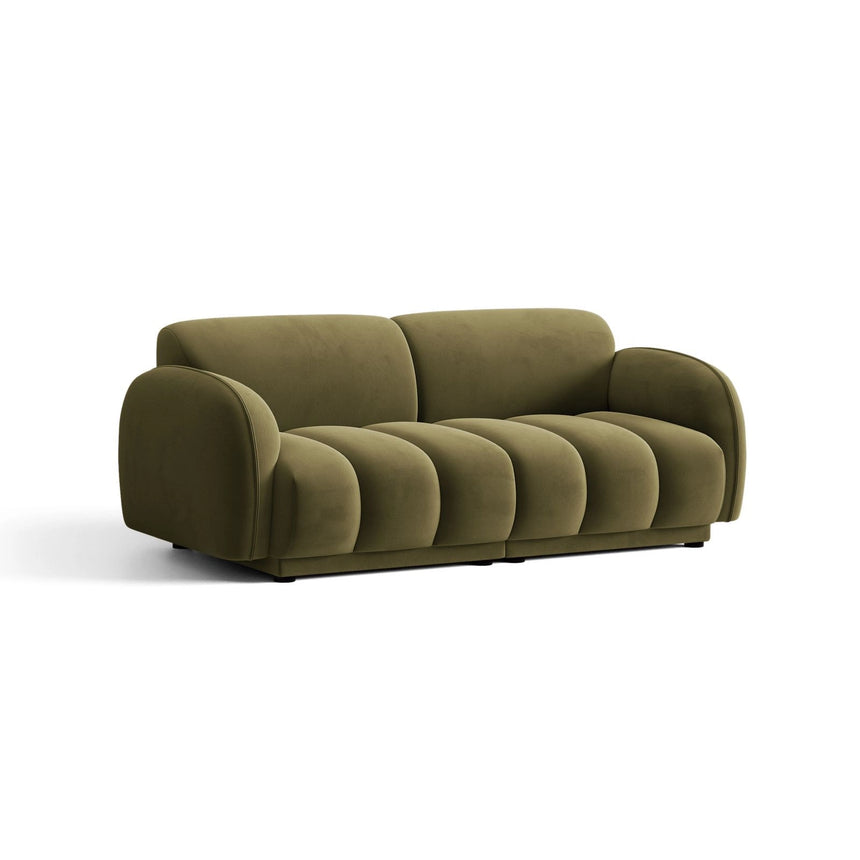 Treviso 3-Sitzer Sofa aus Samt in Hellgrün (Casino Forest), 196x88 cm von Ferrani Interiors – Bild 3