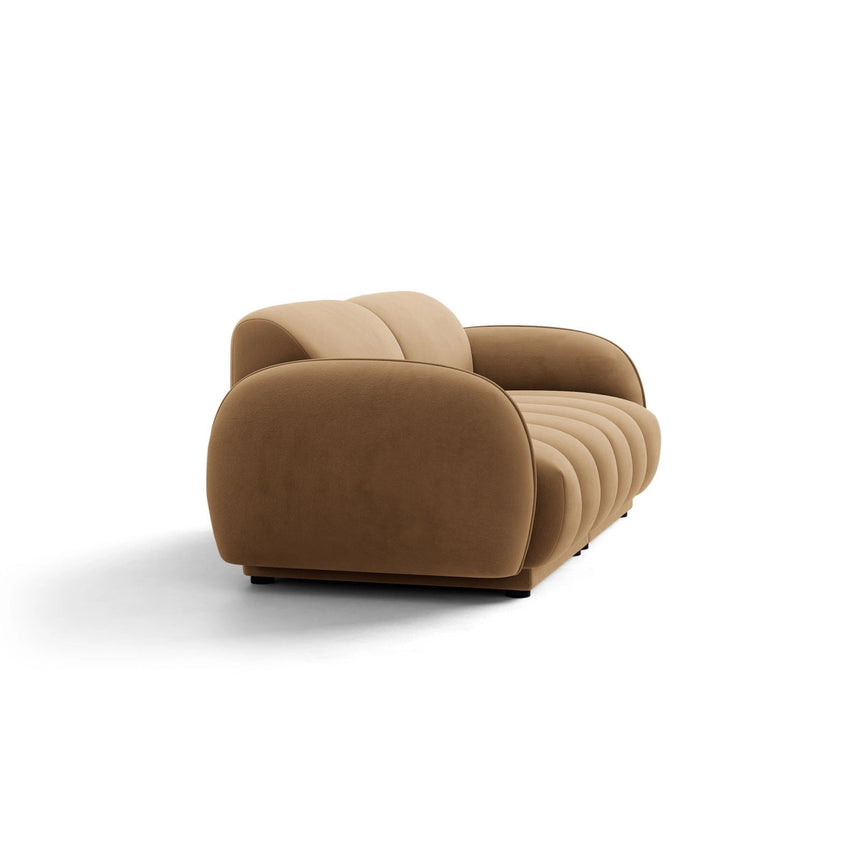 Treviso 3-Sitzer Sofa aus Samt in Mandelbeige (Casino Lion), 196x88 cm von Ferrani Interiors – Bild 4