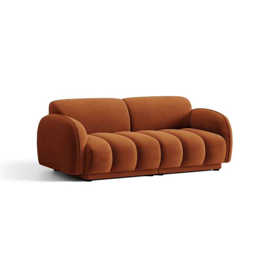 Treviso 3-Sitzer Sofa aus Samt in Terrakotta (Casino Terracota), 196x88 cm von Ferrani Interiors – Bild 3