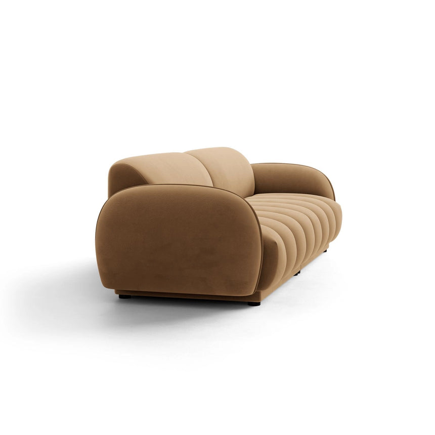 Treviso 4-Sitzer Sofa aus Samt in Mandelbeige (Casino Lion), 244x88 cm von Ferrani Interiors – Bild 4