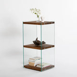 2-Fächer Regal Aqua aus gehärtetem Glas und Massivholz, 40×35×80 cm von Hanah Home – Bild 4