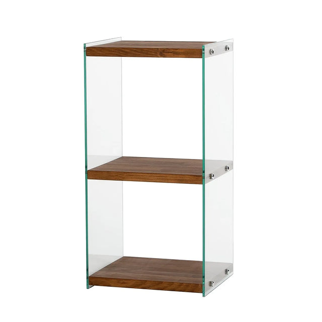 2-Fächer Regal Aqua aus gehärtetem Glas und Massivholz, 40×35×80 cm von Hanah Home – Bild 5