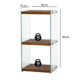 2-Fächer Regal Aqua aus gehärtetem Glas und Massivholz, 40×35×80 cm von Hanah Home – Bild 7