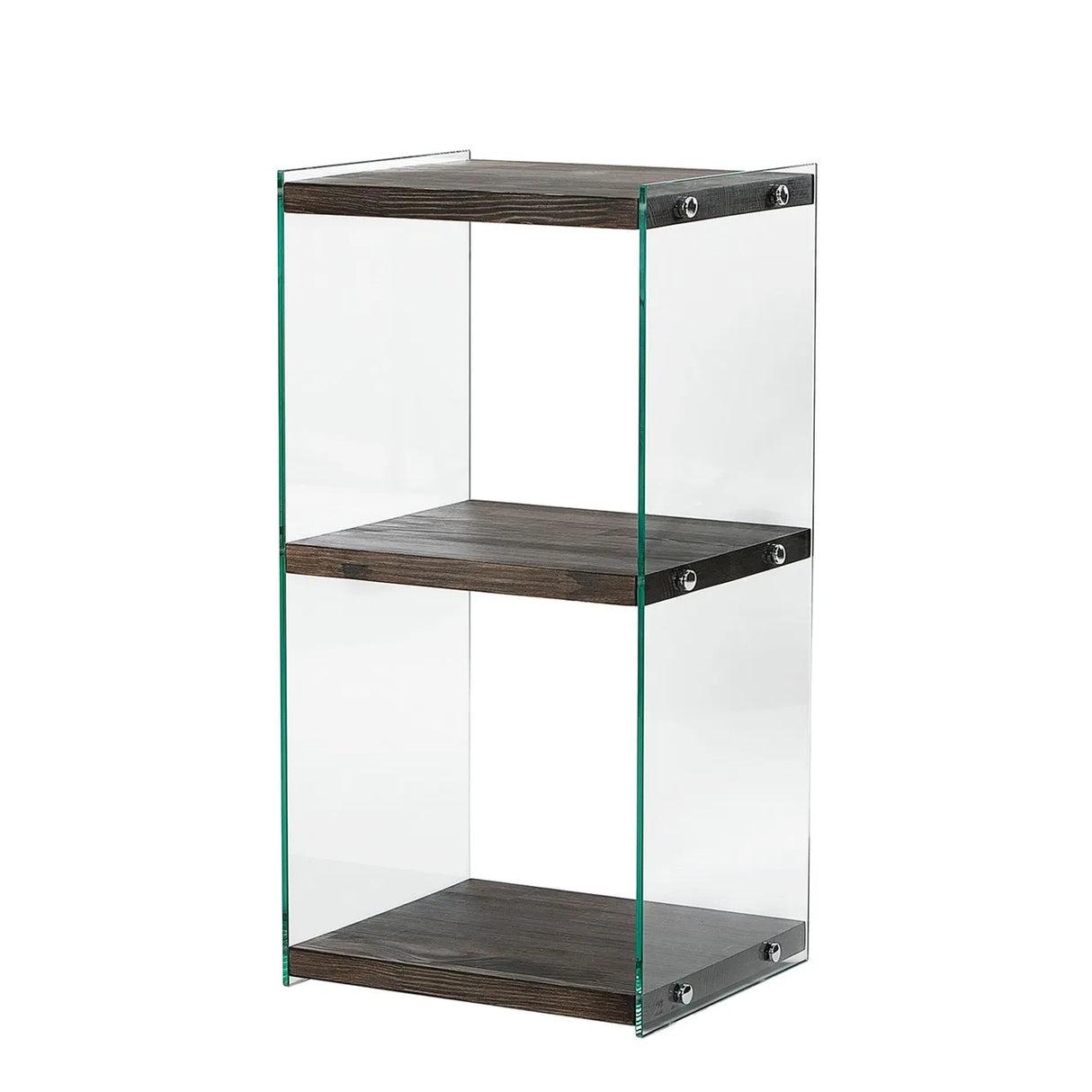 2-Fächer Regal Aqua aus gehärtetem Glas und Massivholz in Anthrazit, 40×35×80 cm von Hanah Home – Bild 6