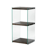 2-Fächer Regal Aqua aus gehärtetem Glas und Massivholz in Anthrazit, 40×35×80 cm von Hanah Home – Bild 6