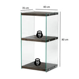 2-Fächer Regal Aqua aus gehärtetem Glas und Massivholz in Anthrazit, 40×35×80 cm von Hanah Home – Bild 7