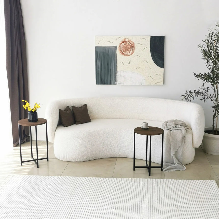 2er-Set Beistelltisch Neta aus massivem Kiefernholz und Metall 35Ø von Hanah Home – Bild 3