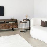 2er-Set Beistelltisch Neta aus massivem Kiefernholz und Metall 35Ø von Hanah Home – Bild 5