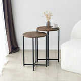 2er-Set Beistelltisch Neta aus massivem Kiefernholz und Metall 35Ø von Hanah Home – Bild 6
