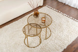 2er-Set Couchtisch Aurum aus gehärtetem Glas und Metall 60Ø von Hanah Home – Bild 4