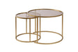 2er-Set Couchtisch Aurum aus gehärtetem Glas und Metall 60Ø von Hanah Home – Bild 6