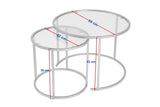 2er-Set Couchtisch Aurum aus gehärtetem Glas und Metall 60Ø von Hanah Home – Bild 7