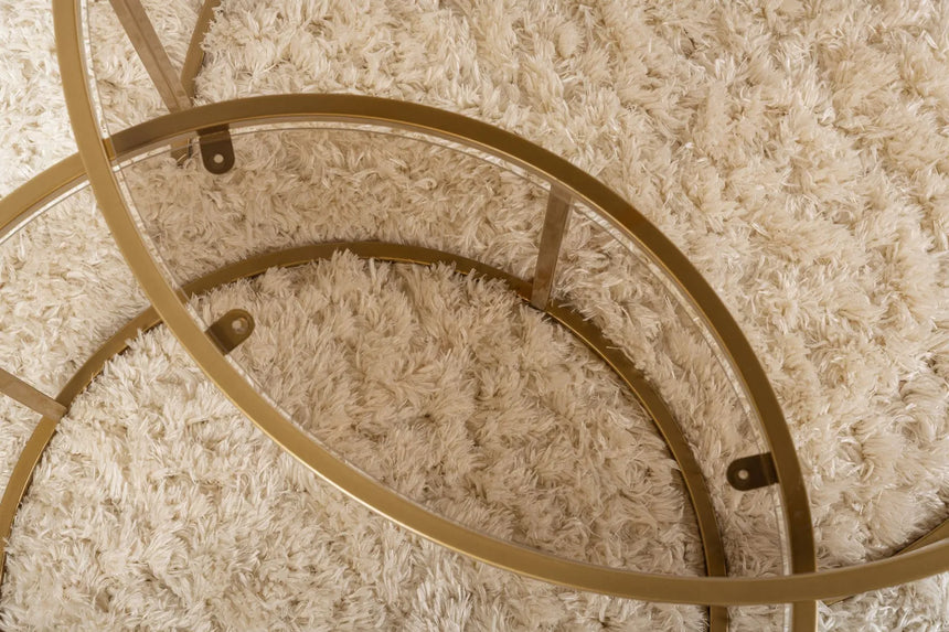 2er-Set Couchtisch Aurum aus gehärtetem Glas und Metall 80Ø von Hanah Home – Bild 5