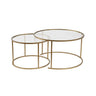 2er-Set Couchtisch Aurum aus gehärtetem Glas und Metall 80Ø - ZEN ZONE Furniture