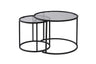 2er-Set Couchtisch Aurum aus gehärtetem Glas und Metall in Schwarz und Grau 60Ø von Hanah Home – Bild 6