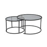 2er-Set Couchtisch Aurum aus gehärtetem Glas und Metall 80Ø - ZEN ZONE Furniture
