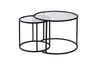 2er-Set Couchtisch Aurum aus gehärtetem Glas und Metall in Schwarz und Transparent 60Ø von Hanah Home – Bild 6