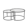 2er-Set Couchtisch Aurum aus gehärtetem Glas und Metall 80Ø - ZEN ZONE Furniture