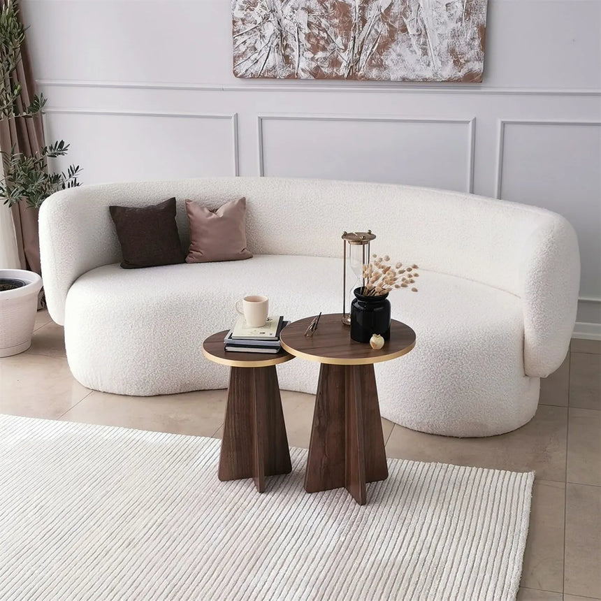 2er-Set Couchtisch Mushroom aus melaminbeschichteten Holz von Hanah Home – Bild 1