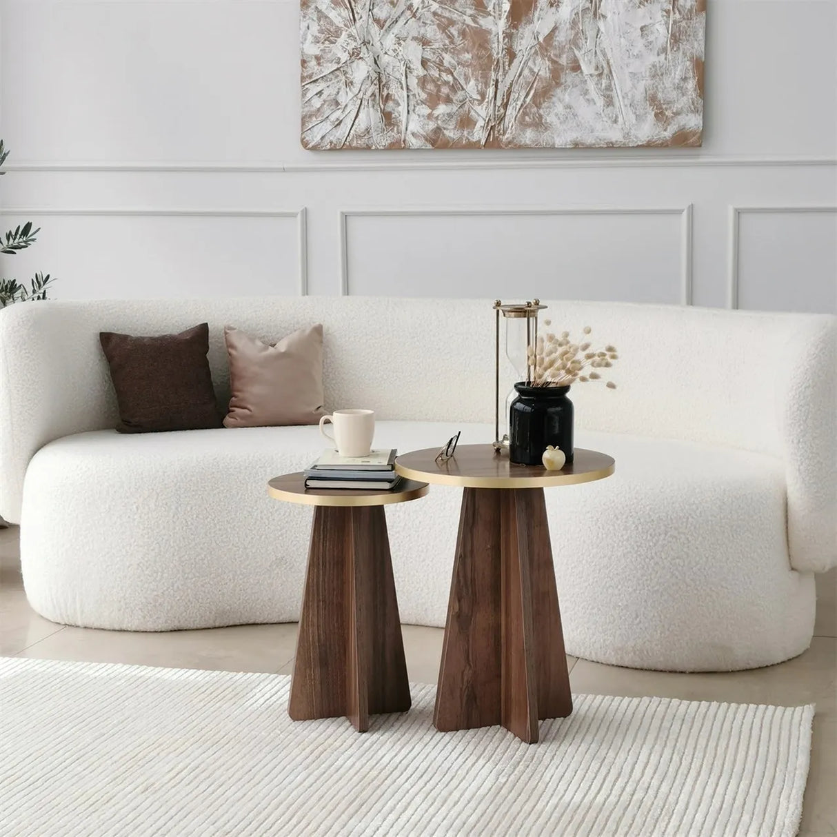 2er-Set Couchtisch Mushroom aus melaminbeschichteten Holz von Hanah Home – Bild 2