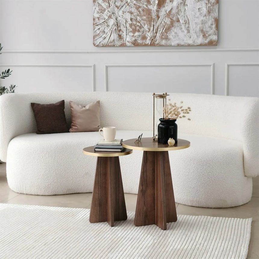 2er-Set Couchtisch Mushroom aus melaminbeschichteten Holz von Hanah Home – Bild 2