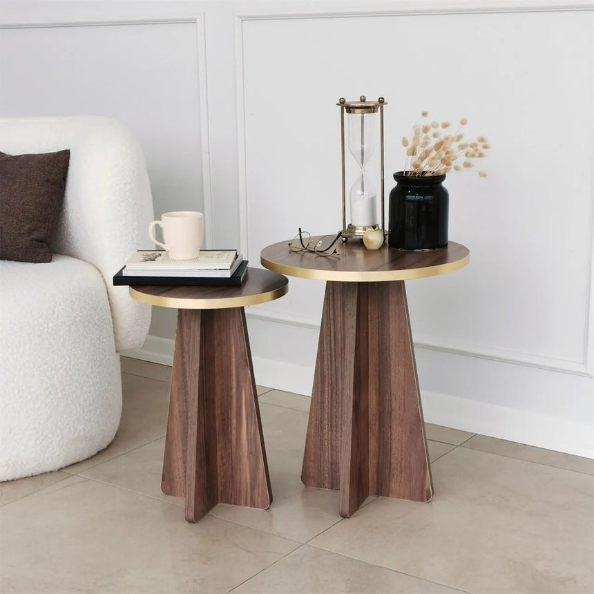 2er-Set Couchtisch Mushroom aus melaminbeschichteten Holz von Hanah Home – Bild 3