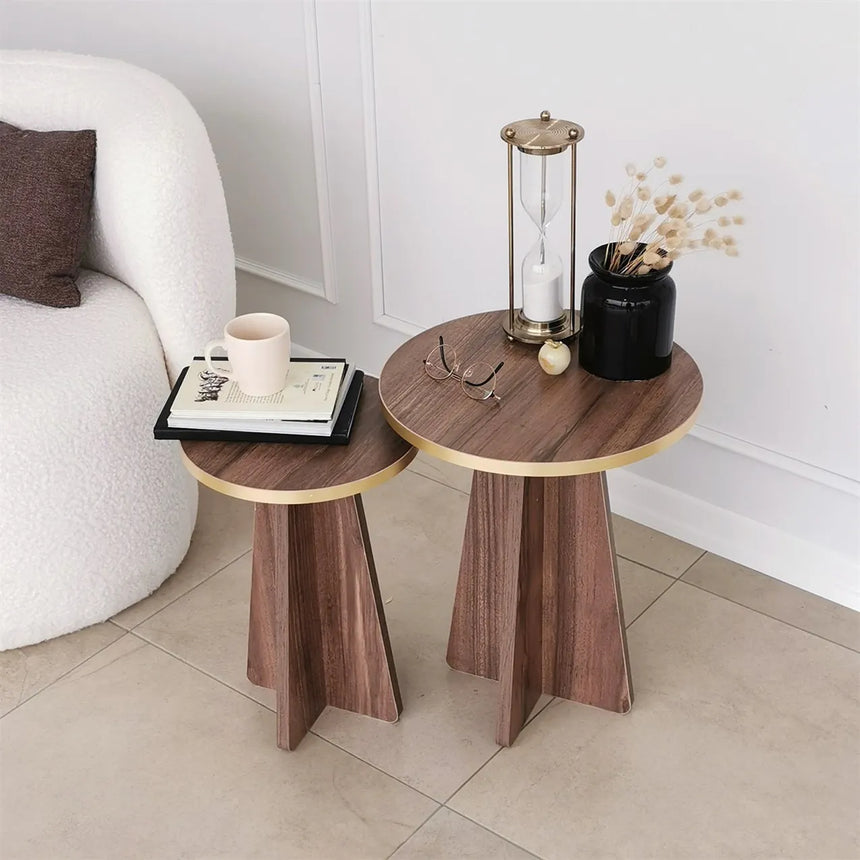 2er-Set Couchtisch Mushroom aus melaminbeschichteten Holz von Hanah Home – Bild 4