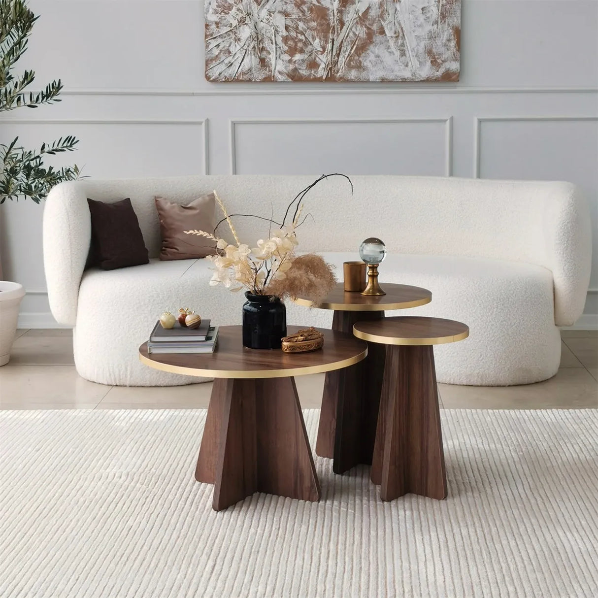 2er-Set Couchtisch Mushroom aus melaminbeschichteten Holz von Hanah Home – Bild 5